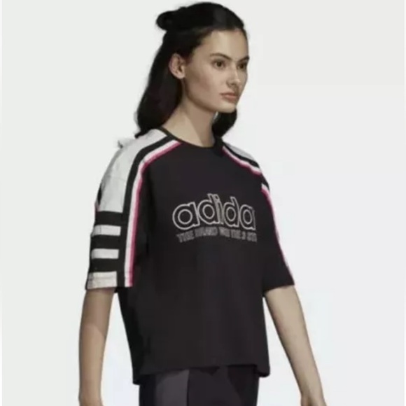 ADIDAS The OG Tee DH4183 Black Ivory Pink Crew Neck Short Sleeve Top $40 VGUC XL - Picture 11 of 15